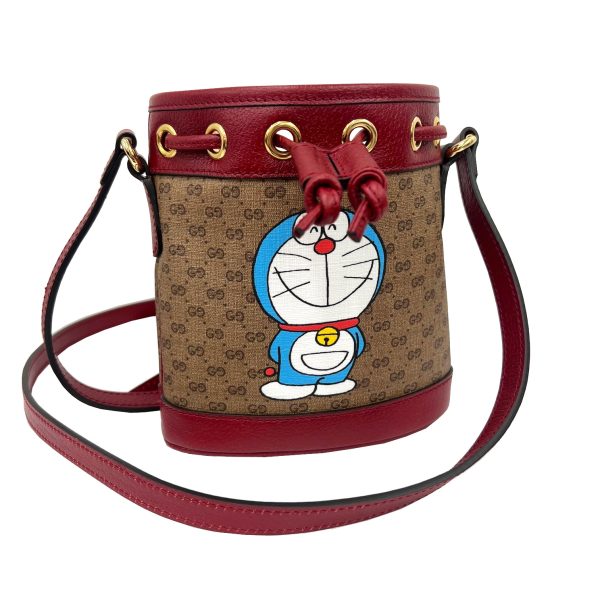 imgrc0089813095 GUCCI Shoulder Bag Crossbody Doraemon GG Supreme Beige Red