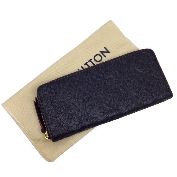 imgrc0089824474 LOUIS VUITTON Portefeuille Clemence Wallet Empreinte Marine Rouge Navy Blue