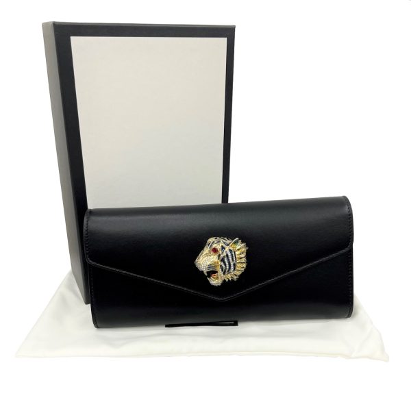 imgrc0089853008 GUCCI Broadway Clutch Bag Leather Black