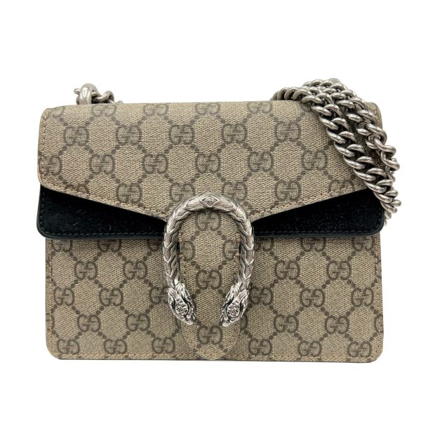 imgrc0089859116 GUCCI Dionysus Chain Shoulder Bag PVC Suede Black