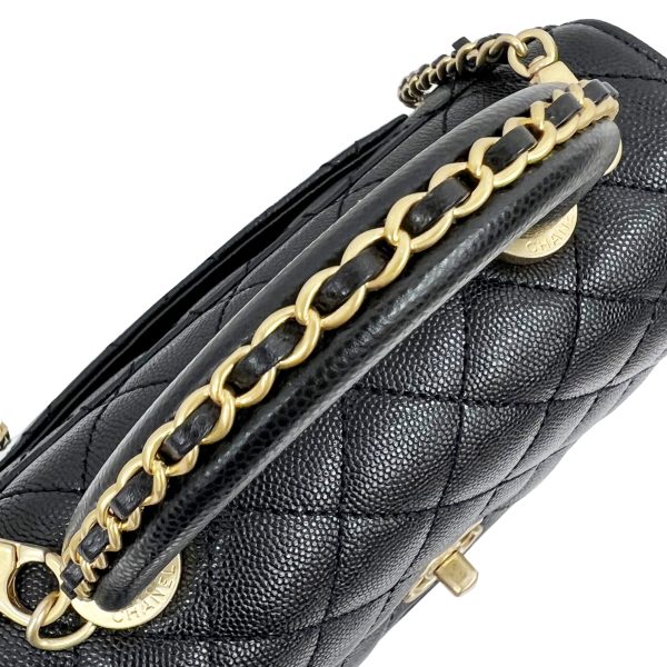 imgrc0089968198 CHANEL Coco Handle Top Handle Flap Bag 2WAY Chain Black Caviar