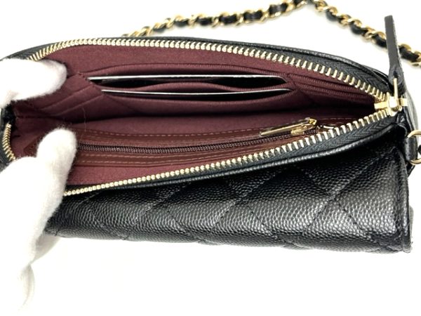 imgrc0090020585 CHANEL Shoulder Bag Chain Wallet Caviar Skin Black