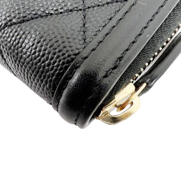 imgrc0090145672 CHANEL CC Filigree Round Long Wallet Caviar Skin Black