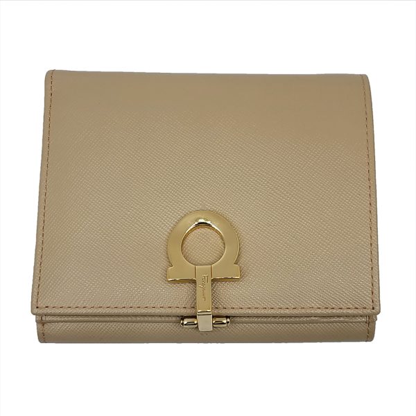 imgrc0090157711 Salvatore Ferragamo Bifold Wallet Gancini Leather Beige