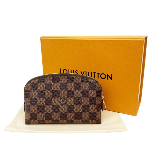 imgrc0090229505 LOUIS VUITTON Pochette Cosmetic PM Damier Ebene Brown