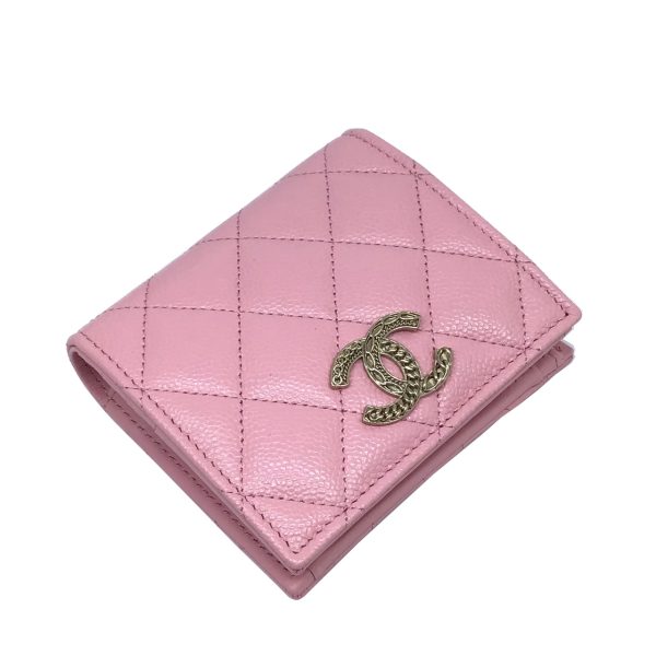 imgrc0090261469 CHANEL Matelasse Bifold Wallet Caviar Skin Pink