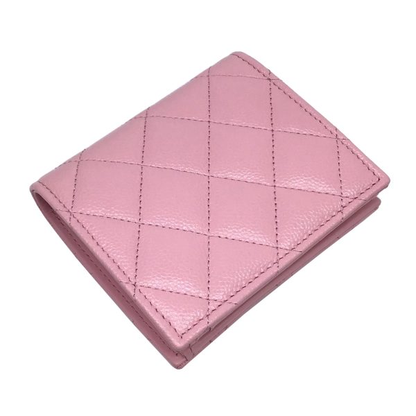 imgrc0090261470 CHANEL Matelasse Bifold Wallet Caviar Skin Pink