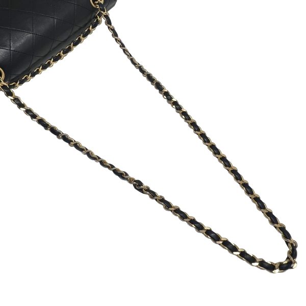 imgrc0090262247 CHANEL Matelasse Double Flap Chain Shoulder Bag Lambskin Black