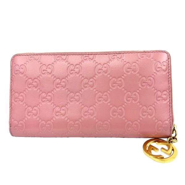 imgrc0090452807 GUCCI Interlocking G Guccisima Round Zipper Long Wallet Leather Pink