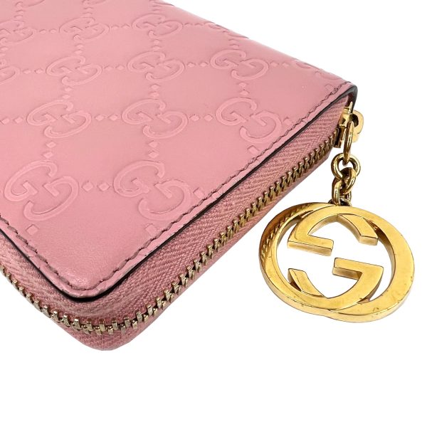 imgrc0090452809 GUCCI Interlocking G Guccisima Round Zipper Long Wallet Leather Pink