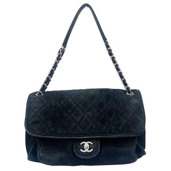 imgrc0090696906 CHANEL Chain Shoulder Bag Coco Mark Suede Black