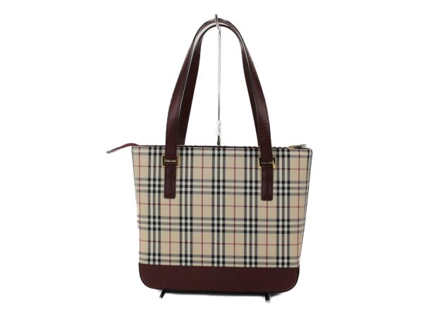 imgrc0090709268 Burberry Tote Bag Canvas Bordeaux Beige