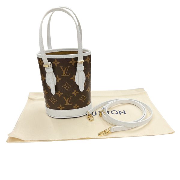 imgrc0090762427 LOUIS VUITTON Nano Bucket Monogram 2WAY Bag White