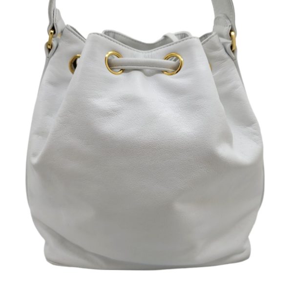 imgrc0090777125 CHANEL Drawstring Shoulder Bag Leather White