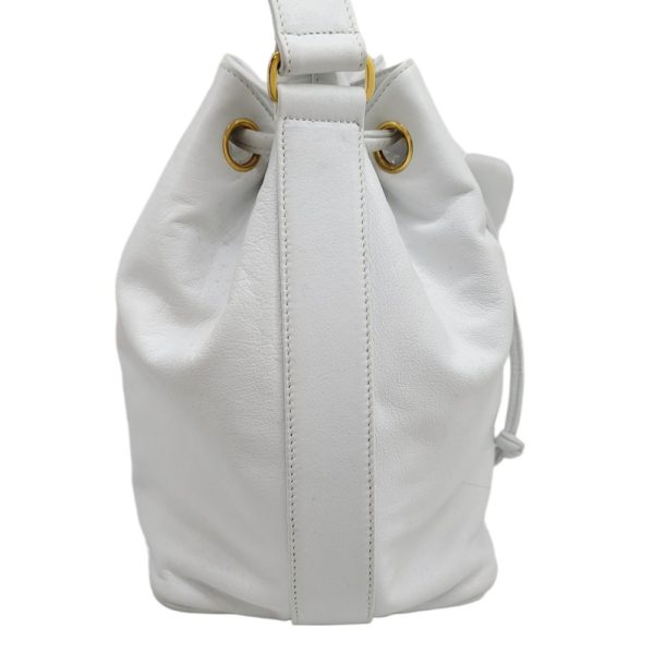 imgrc0090777126 CHANEL Drawstring Shoulder Bag Leather White