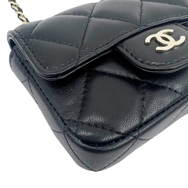 imgrc0090915952 CHANEL Mini Matelasse Belt Bag Waist Bag Lambskin Black