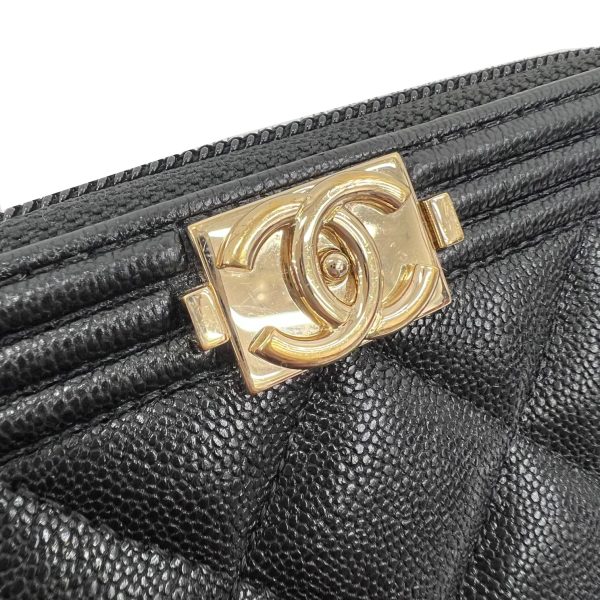 imgrc0091066075 CHANEL Boy Chanel Small Zip Wallet Caviar Skin Black