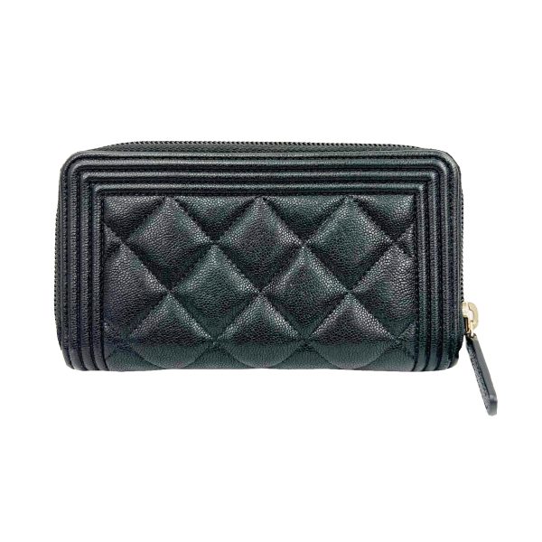 imgrc0091066083 CHANEL Boy Chanel Small Zip Wallet Caviar Skin Black