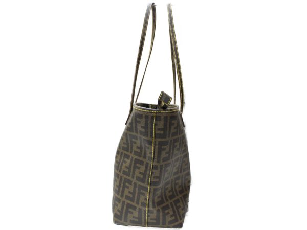 imgrc0091233287 Fendi Zucca Pattern Tote Bag Canvas Brown