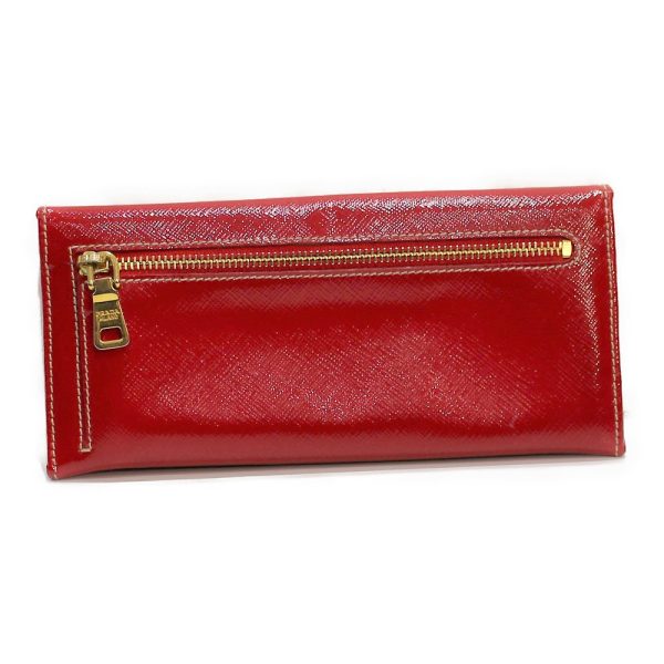 imgrc0091296127 Prada W Hook Long Wallet Saffiano Vernic Rosso Red