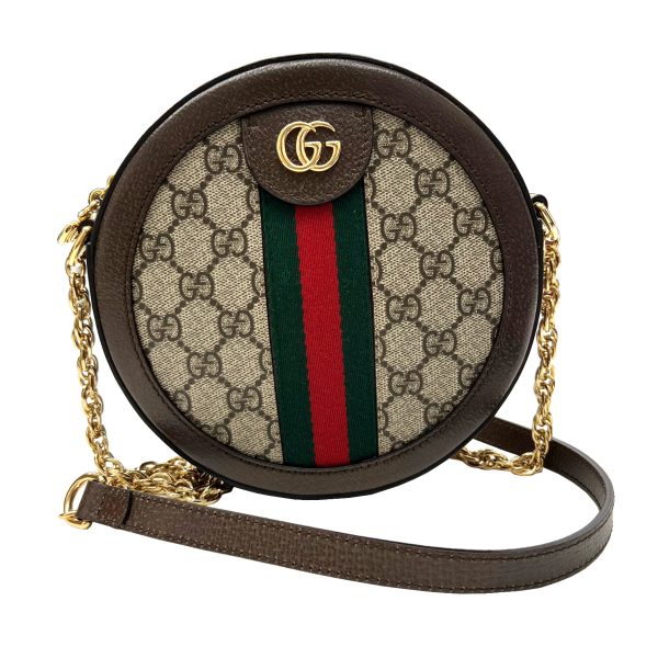 imgrc0091535258 GUCCI Ophidia Mini Round Shoulder Bag Canvas Green Red