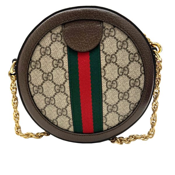 imgrc0091535259 GUCCI Ophidia Mini Round Shoulder Bag Canvas Green Red