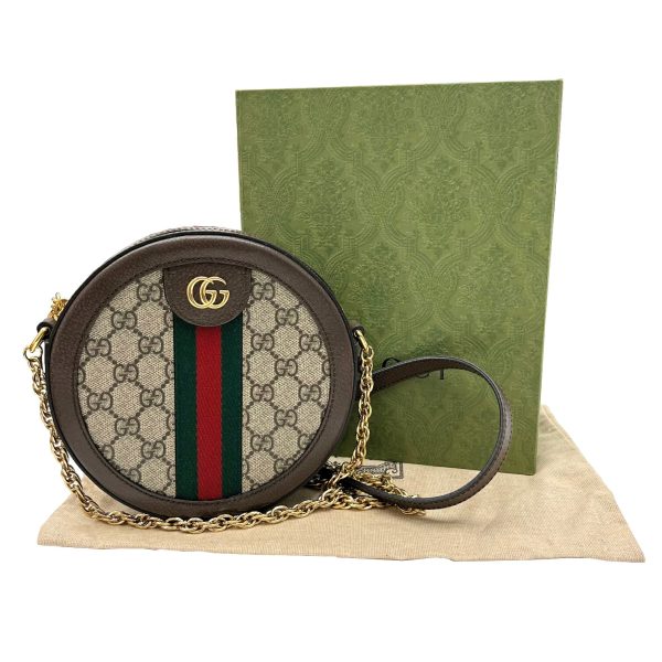 imgrc0091535264 GUCCI Ophidia Mini Round Shoulder Bag Canvas Green Red