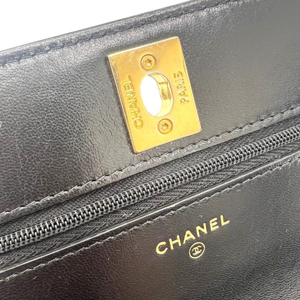 imgrc0091561339 CHANEL Matelasse Chain Wallet Double Chain Lambskin Black