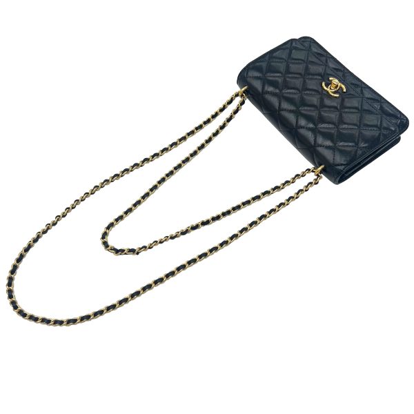 imgrc0091561887 CHANEL Matelasse Chain Wallet Double Chain Lambskin Black