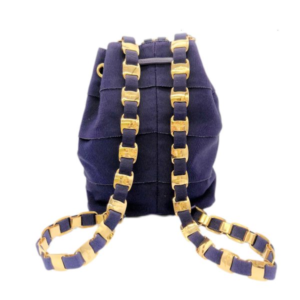 created by Background Eraser Salvatore Ferragamo Vera Chain Backpack Navy