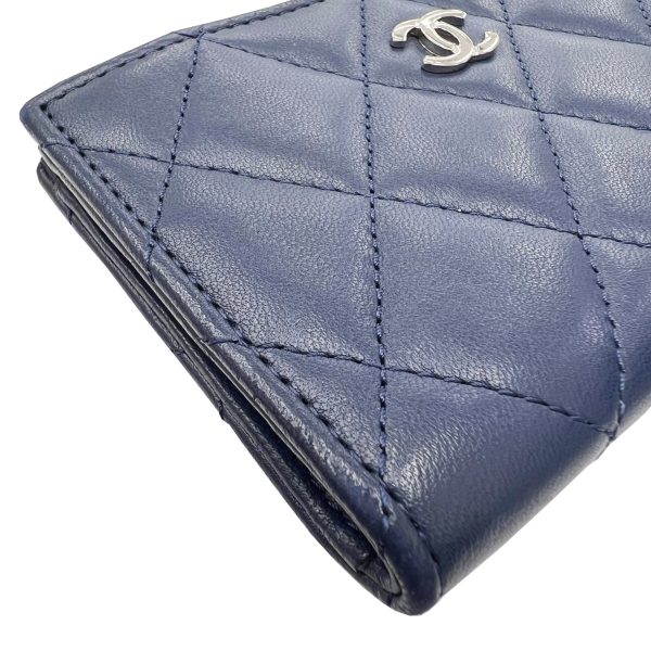 imgrc0091659785 CHANEL Classic Zip Matelasse Coin Case Card Case Lambskin Navy