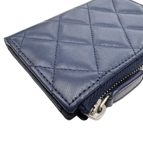 imgrc0091659787 CHANEL Classic Zip Matelasse Coin Case Card Case Lambskin Navy