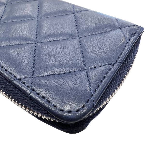 imgrc0091659788 CHANEL Classic Zip Matelasse Coin Case Card Case Lambskin Navy