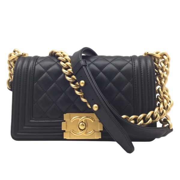 imgrc0091689537 CHANEL Boy Shoulder Bag Calfskin Black