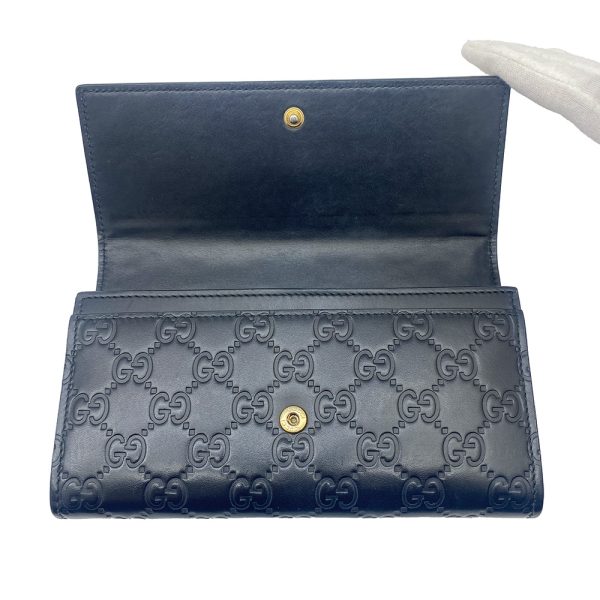 imgrc0091733553 GUCCI Long Wallet Guccisima Ribbon Leather Black