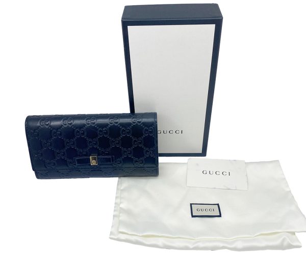 imgrc0091733564 GUCCI Long Wallet Guccisima Ribbon Leather Black