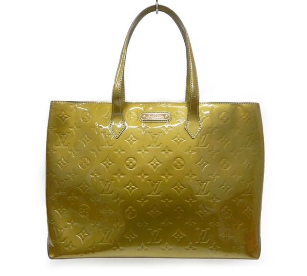 imgrc0091802111 Louis Vuitton Vernis Wilshire MM Tote Bag Leather Green