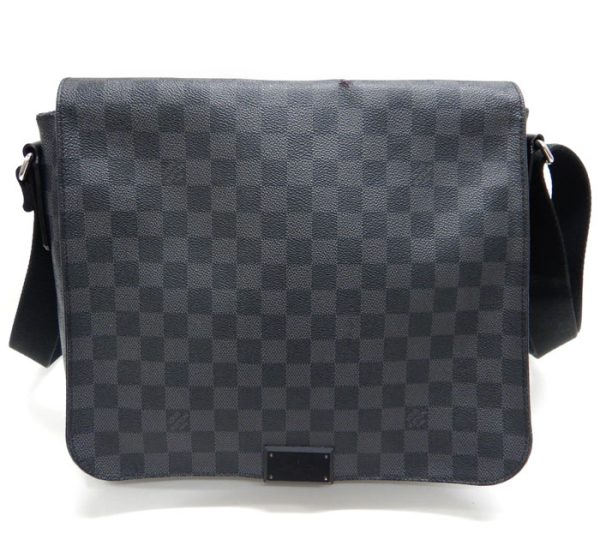 imgrc0091829362 Louis Vuitton Damier Graphite Distrix MM Shoulder Bag Canvas Gray