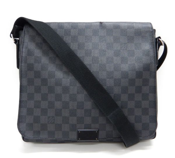 imgrc0091829373 Louis Vuitton Damier Graphite Distrix MM Shoulder Bag Canvas Gray