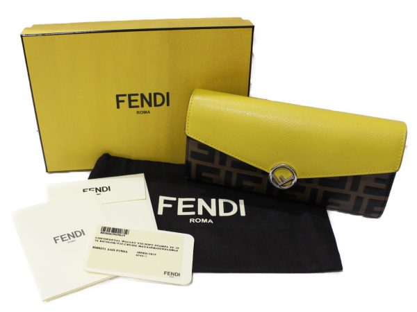 imgrc0091951389 Fendi Continental Long Wallet Brown Yellow