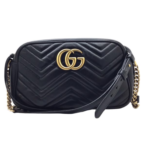 imgrc0092140629 GUCCI GG Marmont Chain Shoulder Bag Black