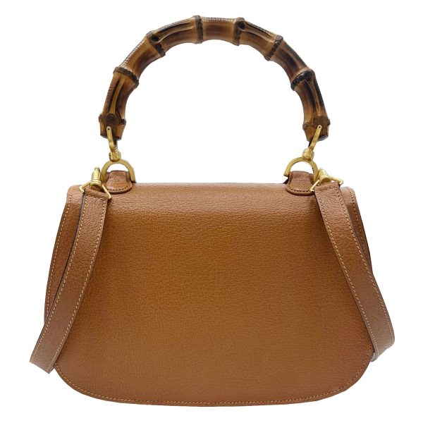 imgrc0092140985 GUCCI Bamboo 2Way Shoulder Handbag Leather Camel Brown