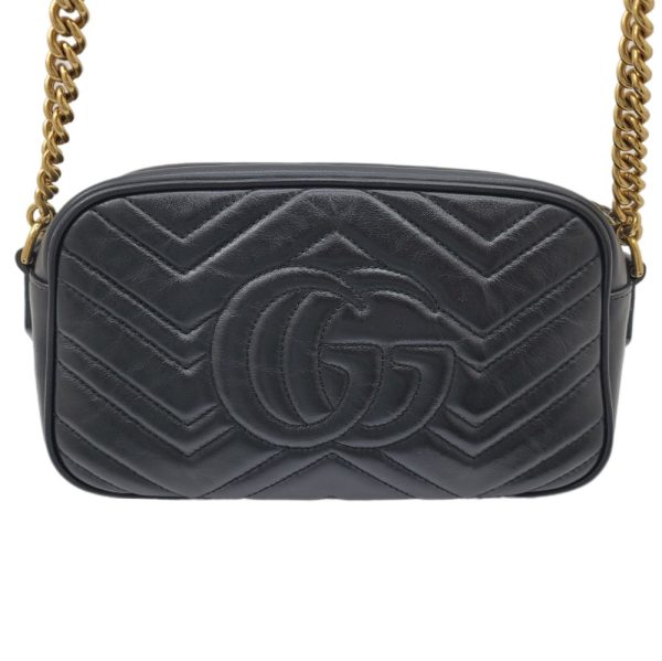 imgrc0092146351 GUCCI GG Marmont Chain Shoulder Bag Leather Black