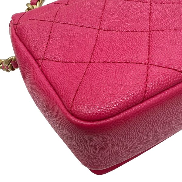 imgrc0092217080 CHANEL Matelasse Mini Flap Bag Chain Shoulder Bag Caviar Skin Pink