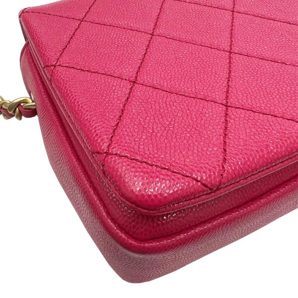 imgrc0092217083 CHANEL Matelasse Mini Flap Bag Chain Shoulder Bag Caviar Skin Pink