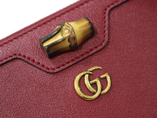 imgrc0092387133 Gucci Diana Zip Around Long Wallet Bamboo Red