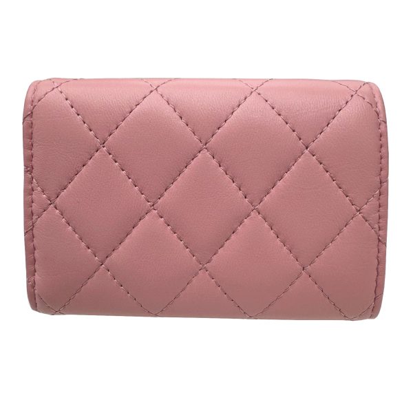 imgrc0092500711 CHANEL Matelasse Cocomark Trifold Wallet Mini Wallet Lambskin Pink