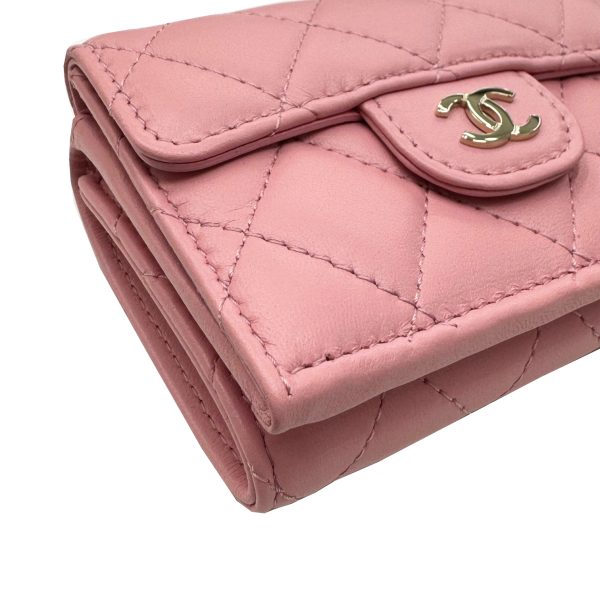 imgrc0092500712 CHANEL Matelasse Cocomark Trifold Wallet Mini Wallet Lambskin Pink