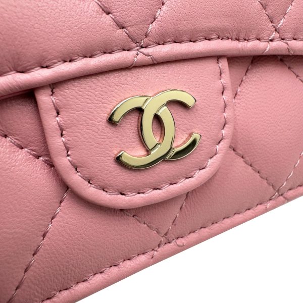 imgrc0092500716 CHANEL Matelasse Cocomark Trifold Wallet Mini Wallet Lambskin Pink