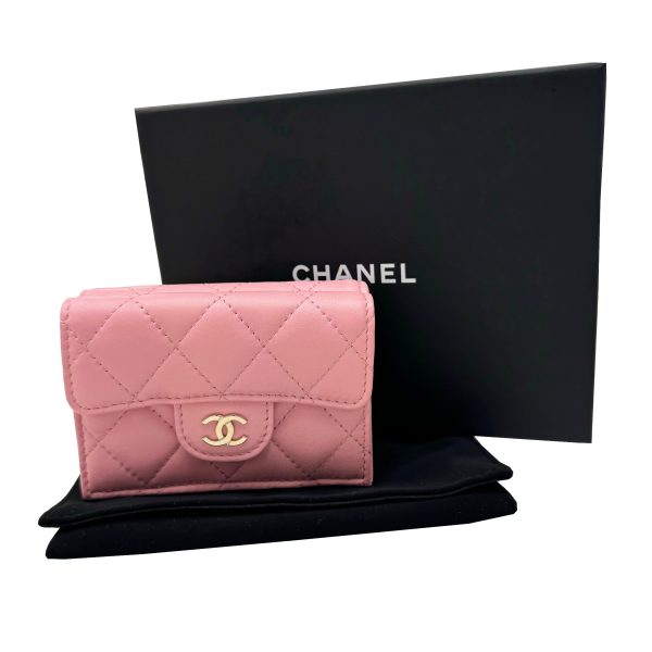 imgrc0092500719 CHANEL Matelasse Cocomark Trifold Wallet Mini Wallet Lambskin Pink